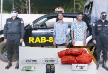 উজিরপুরে গাঁজাসহ দুই মাদক ব্যবসায়ী গ্রেফতার
