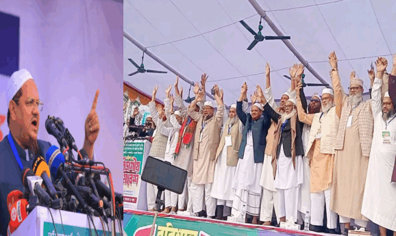 বিএনপি ও আওয়ামী লীগকে দেখে মানুষ পরিবর্তন চায় : ৮ দলের সমাবেশে, চরমোনাই পীর