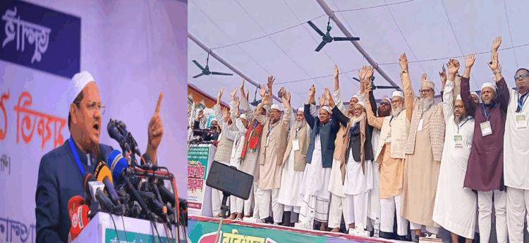 বিএনপি ও আওয়ামী লীগকে দেখে মানুষ পরিবর্তন চায় : ৮ দলের সমাবেশে, চরমোনাই পীর