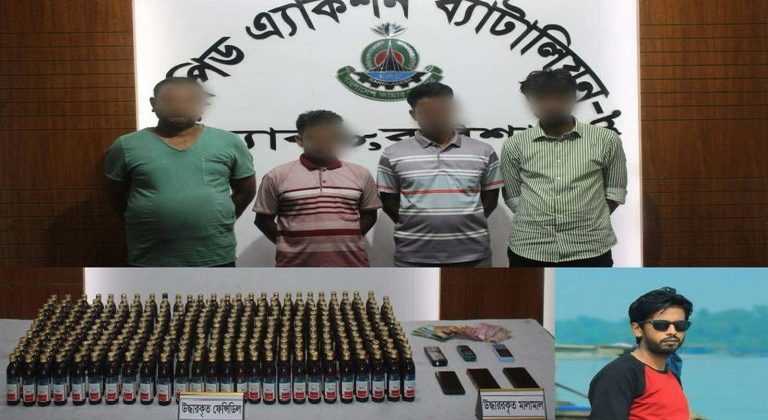 বরিশালে র‍্যাবের অভিযানে ৬ লক্ষ ২৪ হাজার টাকার নিষিদ্ধ সিরাপসহ ৪ মাদক ব্যবসায়ী গ্রেফতার।