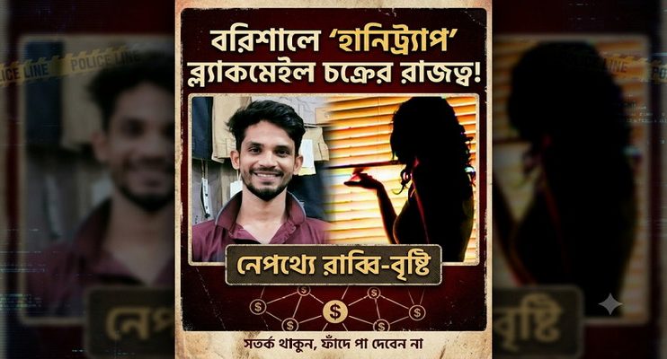বরিশালে ‘হানিট্র্যাপ’ ব্ল্যাকমেইল চক্রের রাজত্ব, নেপথ্যে রাব্বি-বৃষ্টি