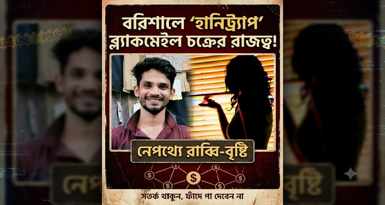 বরিশালে ‘হানিট্র্যাপ’ ব্ল্যাকমেইল চক্রের রাজত্ব, নেপথ্যে রাব্বি-বৃষ্টি