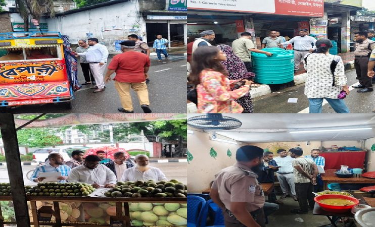 সদর রোডে বরিশাল সিটি কর্পোরেশনের মোবাইল কোর্ট, অবৈধ অটোরিকশা ও ফুটপাত দখলের বিরুদ্ধে অভিযান