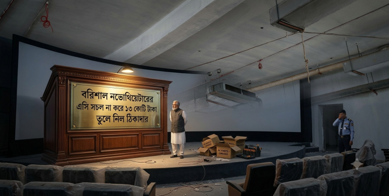 বরিশালে বিদ্যুৎ সংযোগ ছাড়াই নভোথিয়েটারের এসি, টেস্টিং ছাড়াই ১৩ কোটি টাকার বিল উত্তোলন ঠিকাদারের