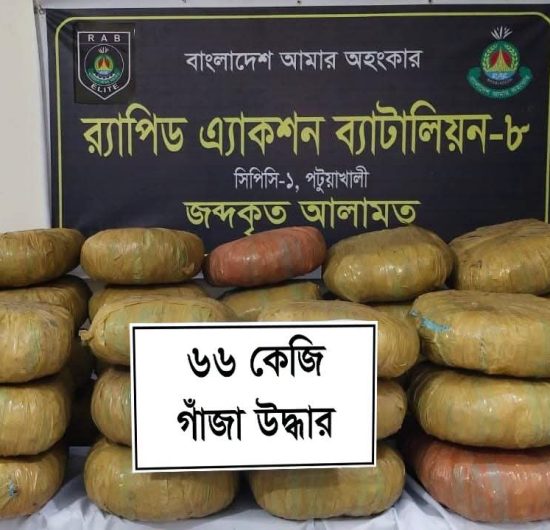 মাদক পরিবহনের জন্য বিশেষভাবে তৈরি পিকআপের গোপন চেম্বার থেকে র‌্যাবের অভিযানে ৬৬ কেজি গাঁজা উদ্ধার
