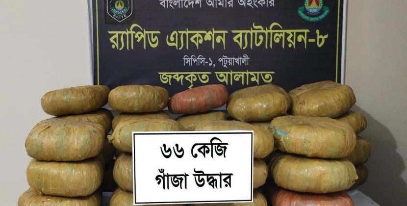 মাদক পরিবহনের জন্য বিশেষভাবে তৈরি পিকআপের গোপন চেম্বার থেকে র‌্যাবের অভিযানে ৬৬ কেজি গাঁজা উদ্ধার